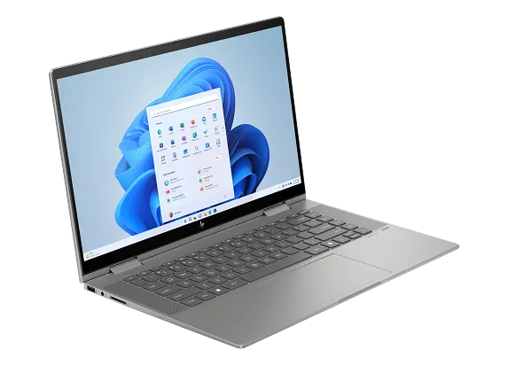 24C1 ENVY Goldy 15 Mineral Silver T IRCam nonFPR SD ALS Win11 CoreSet FrontRight WhiteBG M1570828 12617